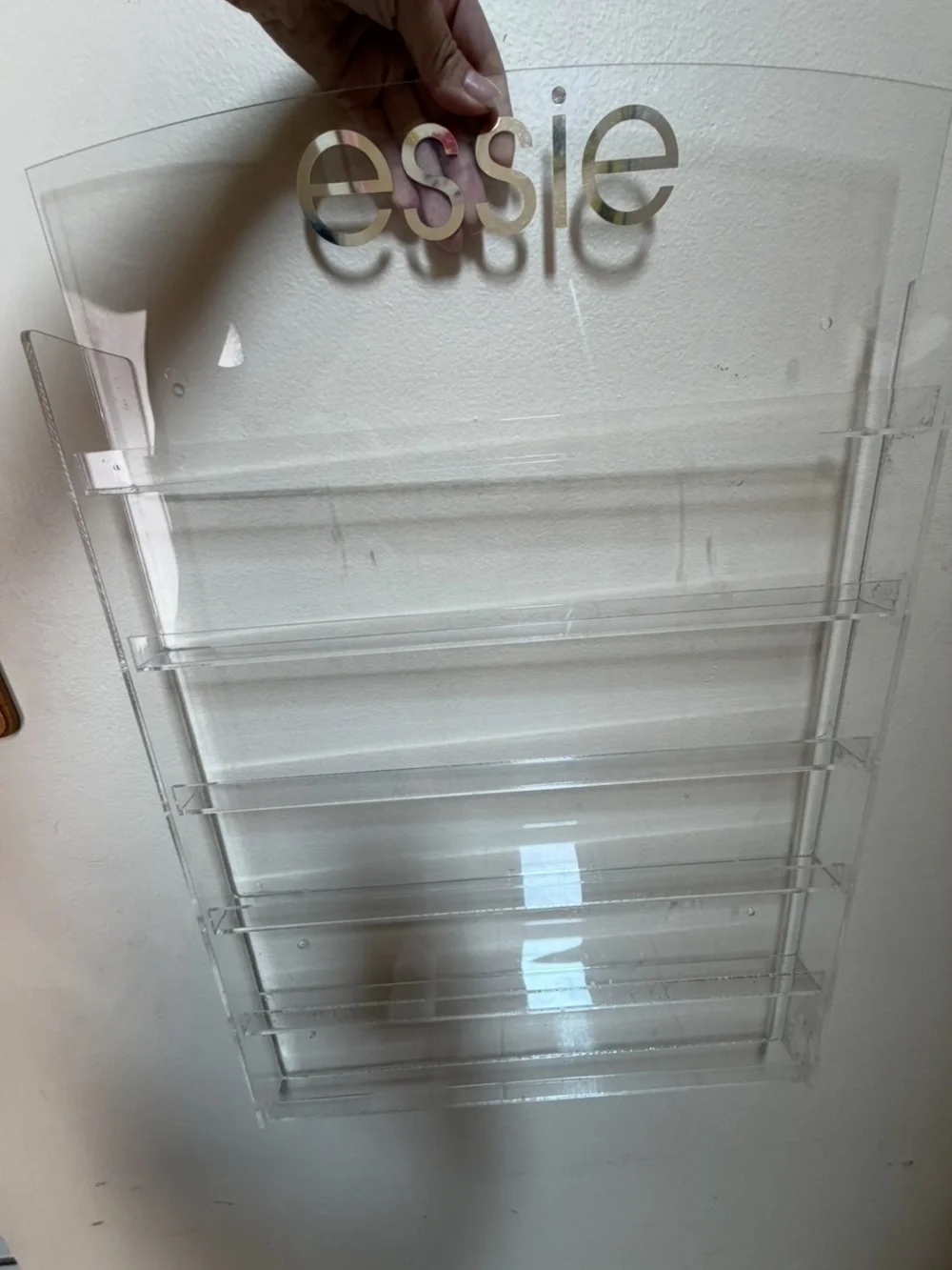 Clear Acrylic Essie Nail Polish Rack - Transparent Wall Organizer